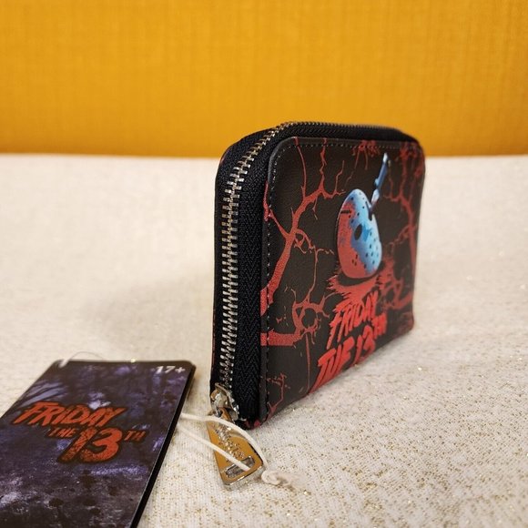 Loungefly Friday the 13th Jason Voorhees Mask Halloween Horror Movie Zip Wallet - Picture 3 of 12